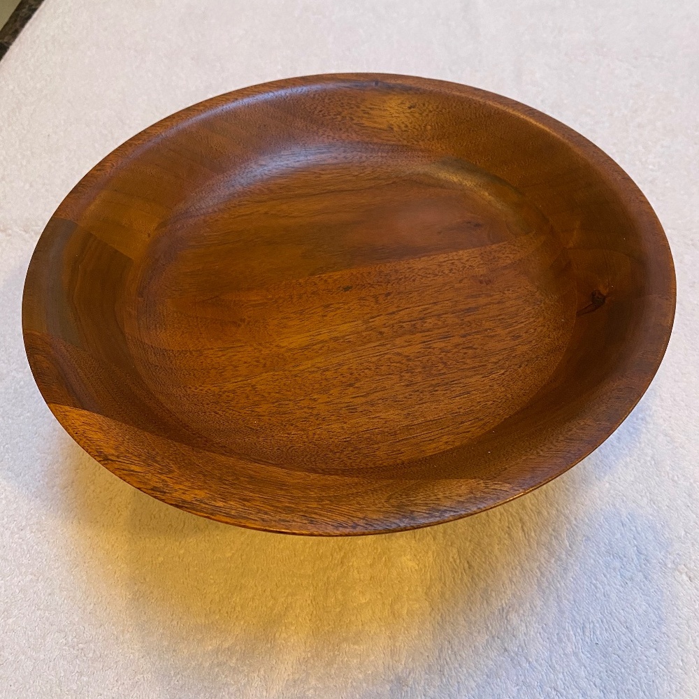 Vintage Ozark Walnut Pedestal Dish